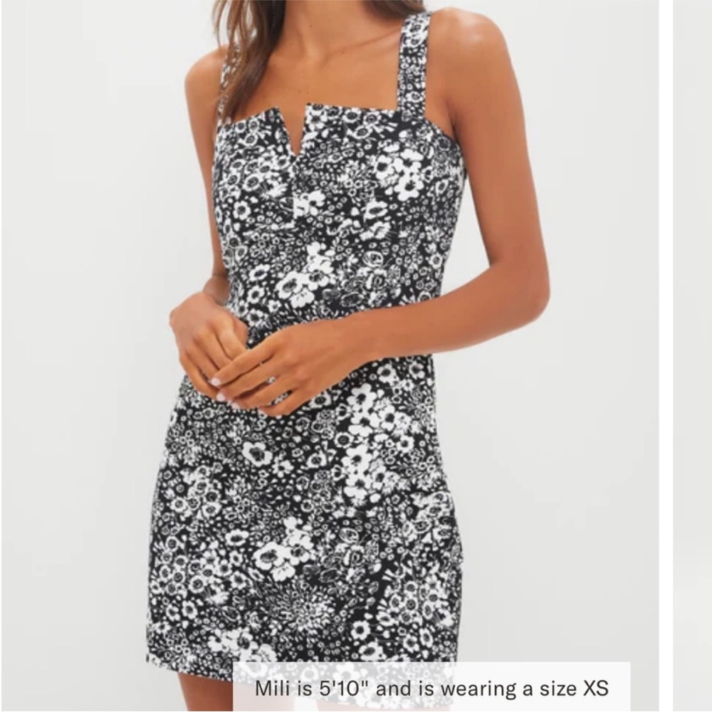 Tuckernuck Black and White Floral Mini Dress